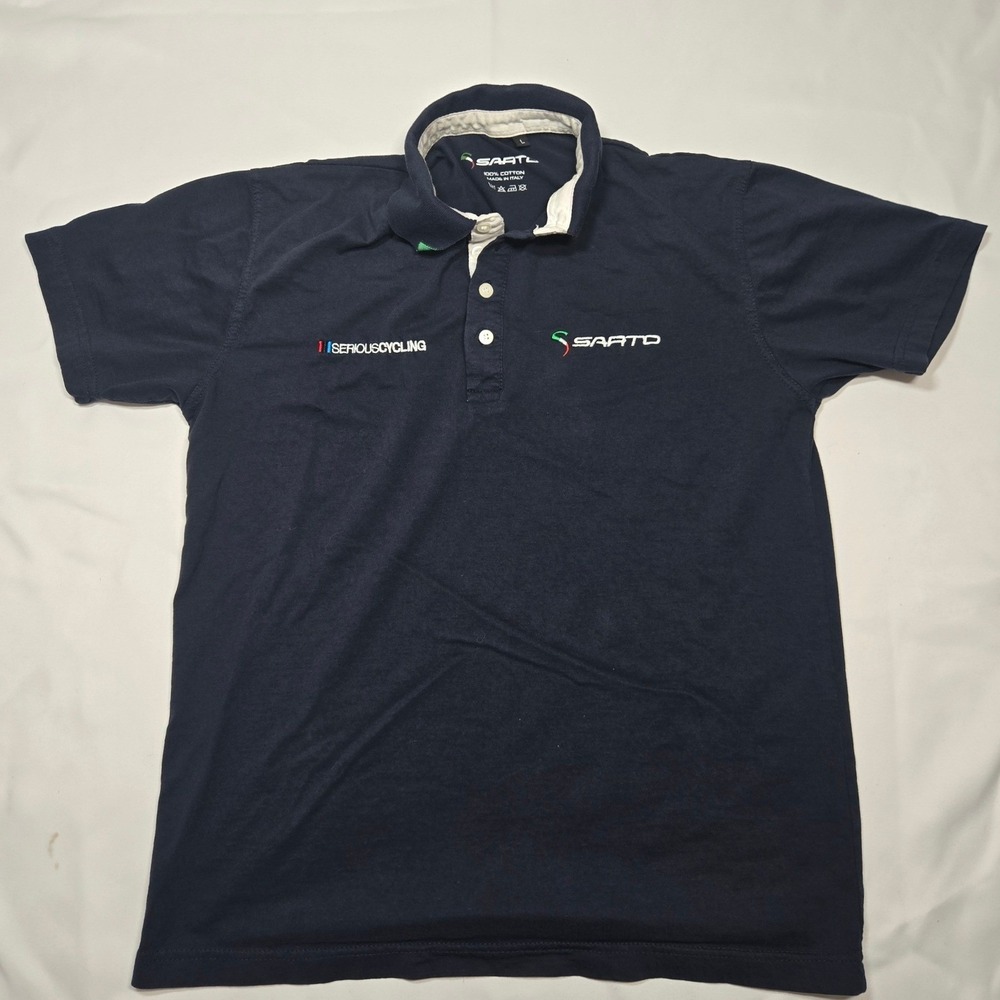 Sarto Serious Cycling Polo Shirt Mens M / L Blue Made In Italy Bike Road Core - Picture 3 of 10